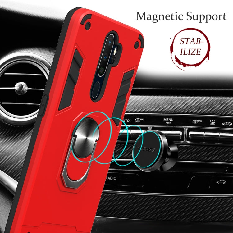 For OPPO A9 2020 2 in 1 Armour Series PC + TPU Protective Case with Ring Holder