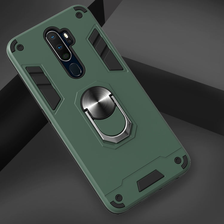 For OPPO A9 2020 2 in 1 Armour Series PC + TPU Protective Case with Ring Holder
