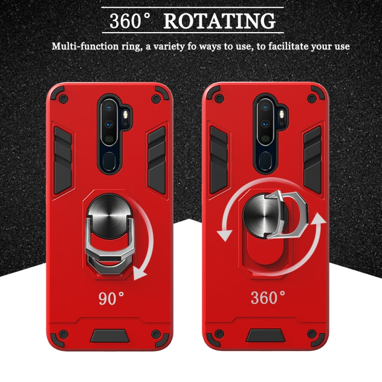 For OPPO A9 2020 2 in 1 Armour Series PC + TPU Protective Case with Ring Holder
