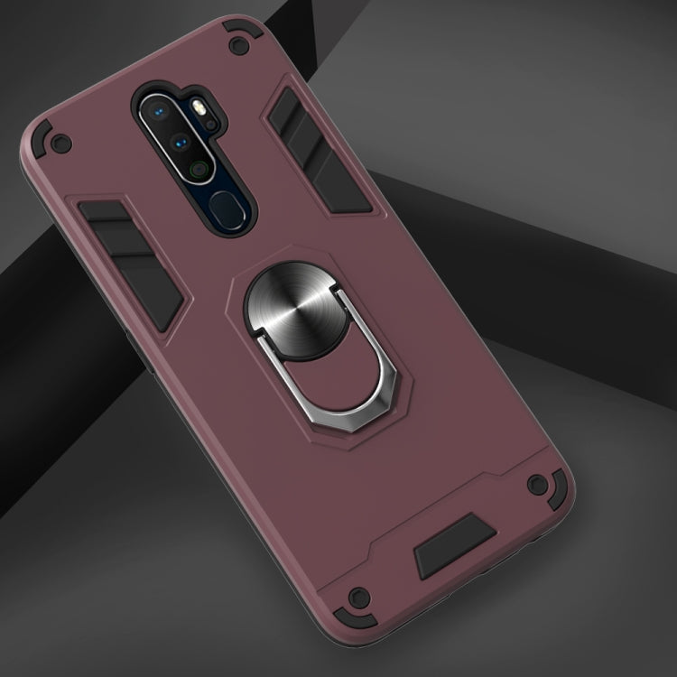 For OPPO A9 2020 2 in 1 Armour Series PC + TPU Protective Case with Ring Holder