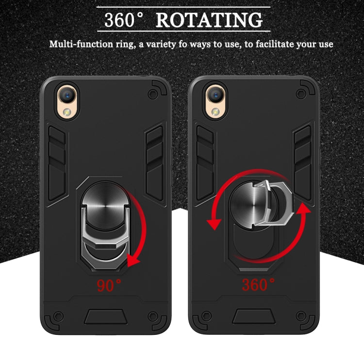 For OPPO A37 2 in 1 Armour Series PC + TPU Protective Case with Ring Holder