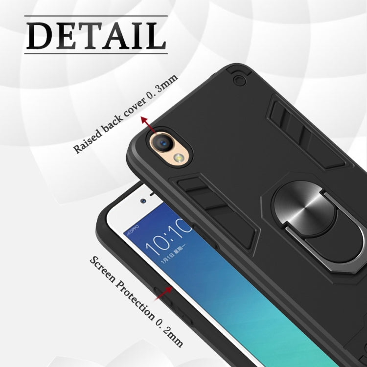 For OPPO A37 2 in 1 Armour Series PC + TPU Protective Case with Ring Holder