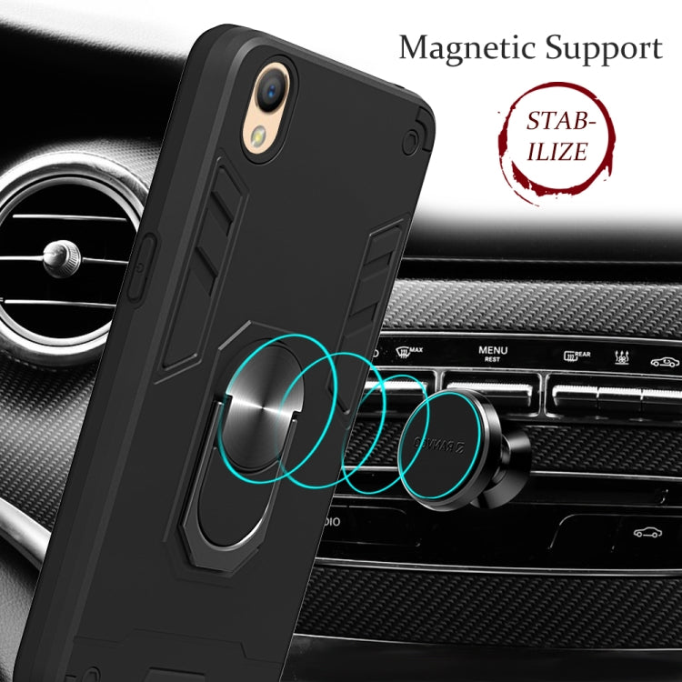 For OPPO A37 2 in 1 Armour Series PC + TPU Protective Case with Ring Holder