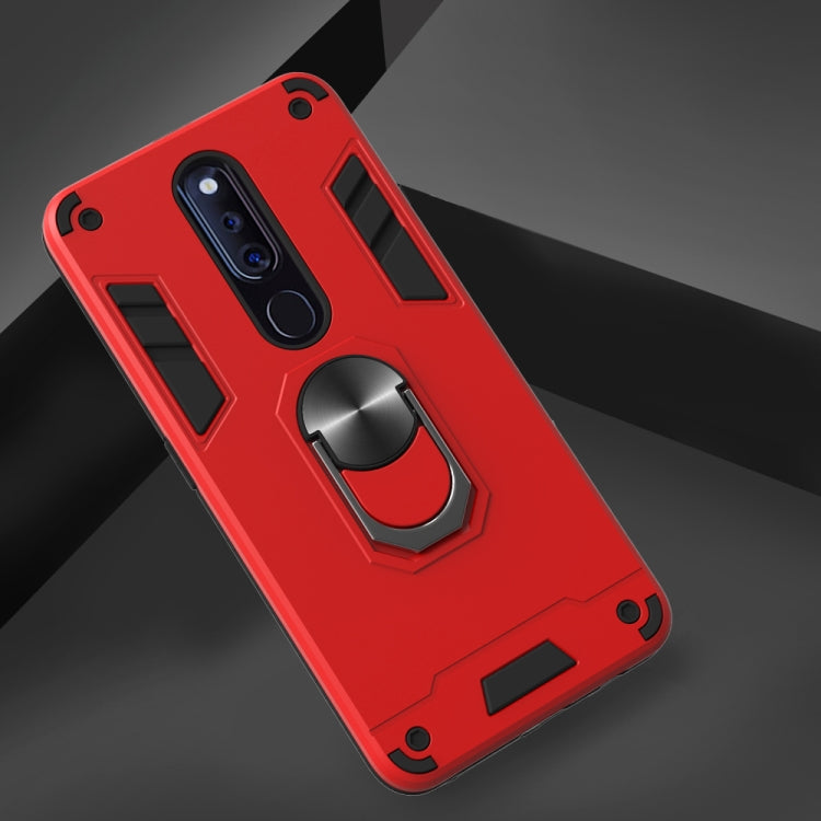 For OPPO F11 Pro 2 in 1 Armour Series PC + TPU Protective Case with Ring Holder