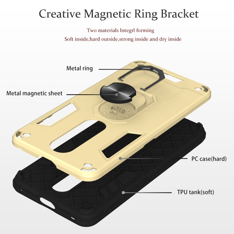 For OPPO F11 Pro 2 in 1 Armour Series PC + TPU Protective Case with Ring Holder