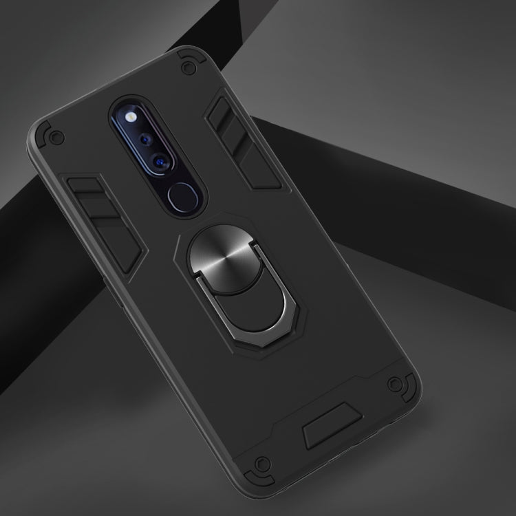 For OPPO F11 Pro 2 in 1 Armour Series PC + TPU Protective Case with Ring Holder