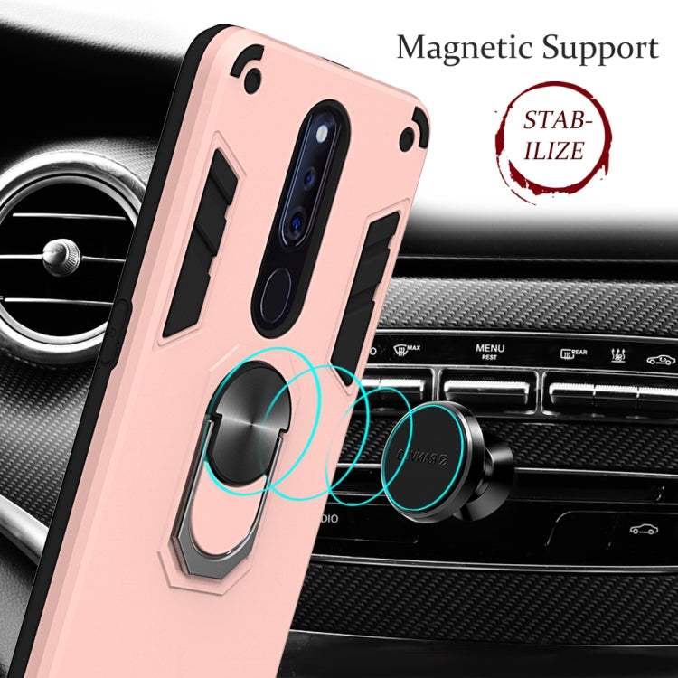 For OPPO F11 Pro 2 in 1 Armour Series PC + TPU Protective Case with Ring Holder