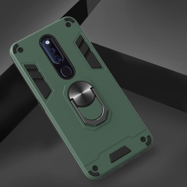 For OPPO F11 Pro 2 in 1 Armour Series PC + TPU Protective Case with Ring Holder