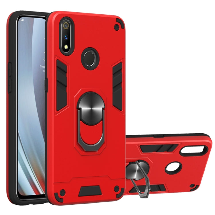For OPPO Realme 3 Rro 2 in 1 Armour Series PC + TPU Protective Case with Ring Holder