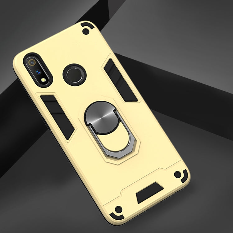 For OPPO Realme 3 Rro 2 in 1 Armour Series PC + TPU Protective Case with Ring Holder