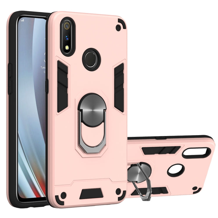 For OPPO Realme 3 Rro 2 in 1 Armour Series PC + TPU Protective Case with Ring Holder