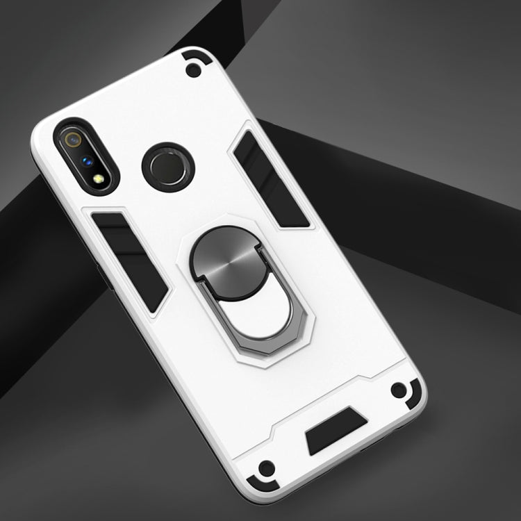 For OPPO Realme 3 Rro 2 in 1 Armour Series PC + TPU Protective Case with Ring Holder