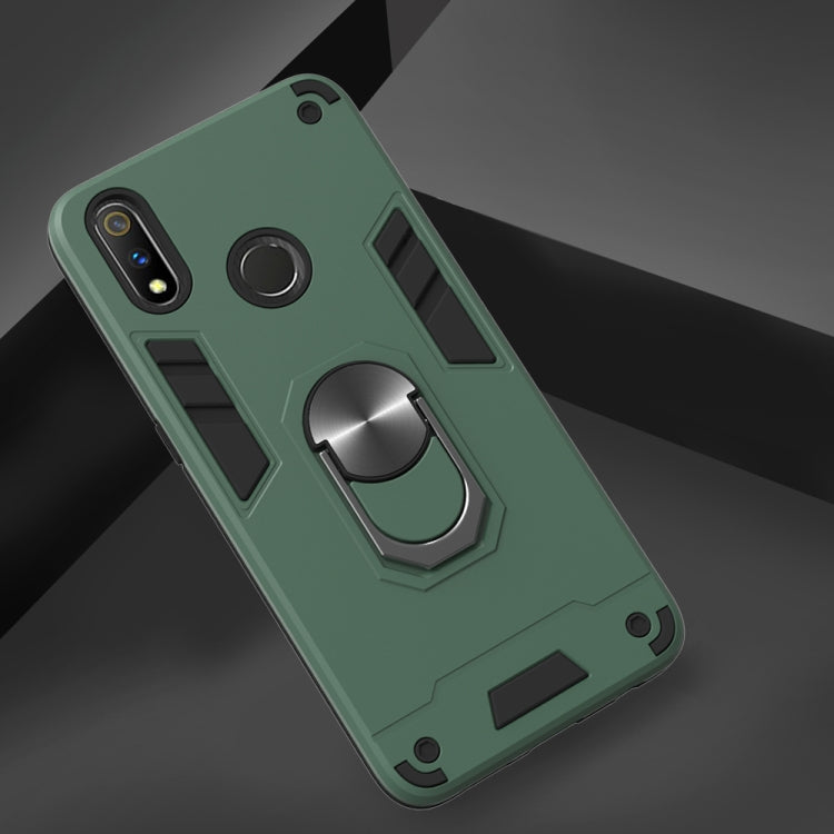 For OPPO Realme 3 Rro 2 in 1 Armour Series PC + TPU Protective Case with Ring Holder
