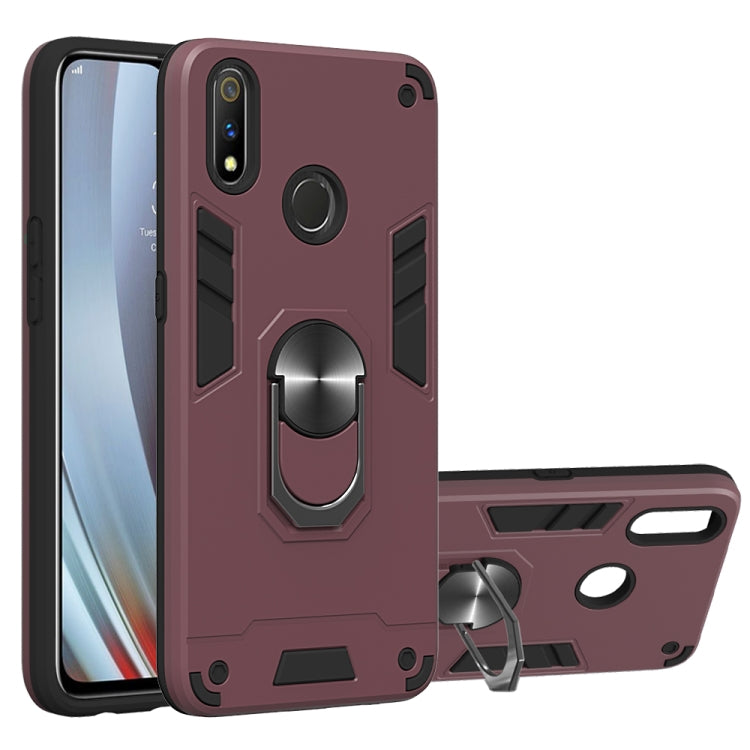 For OPPO Realme 3 Rro 2 in 1 Armour Series PC + TPU Protective Case with Ring Holder