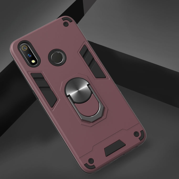 For OPPO Realme 3 Rro 2 in 1 Armour Series PC + TPU Protective Case with Ring Holder