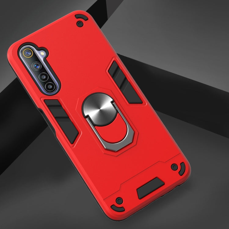 For OPPO Realme 6 2 in 1 Armour Series PC + TPU Protective Case with Ring Holder