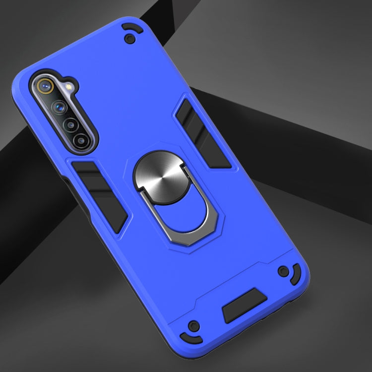 For OPPO Realme 6 2 in 1 Armour Series PC + TPU Protective Case with Ring Holder
