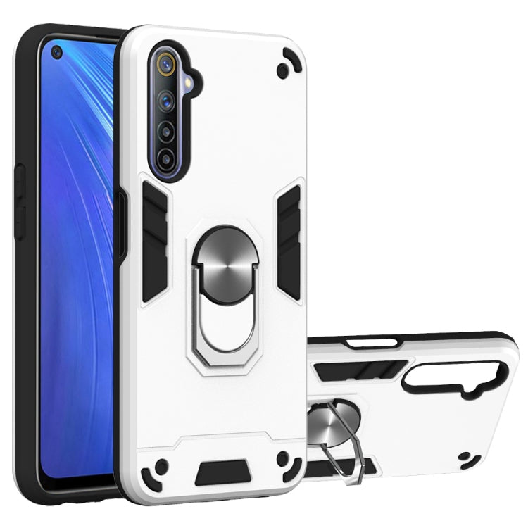 For OPPO Realme 6 2 in 1 Armour Series PC + TPU Protective Case with Ring Holder