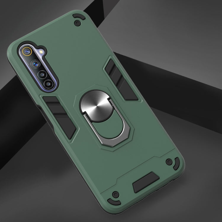 For OPPO Realme 6 2 in 1 Armour Series PC + TPU Protective Case with Ring Holder