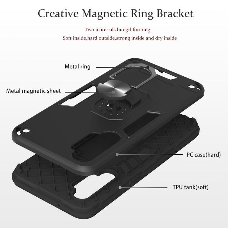 For OPPO Realme XT 2 in 1 Armour Series PC + TPU Protective Case with Ring Holder