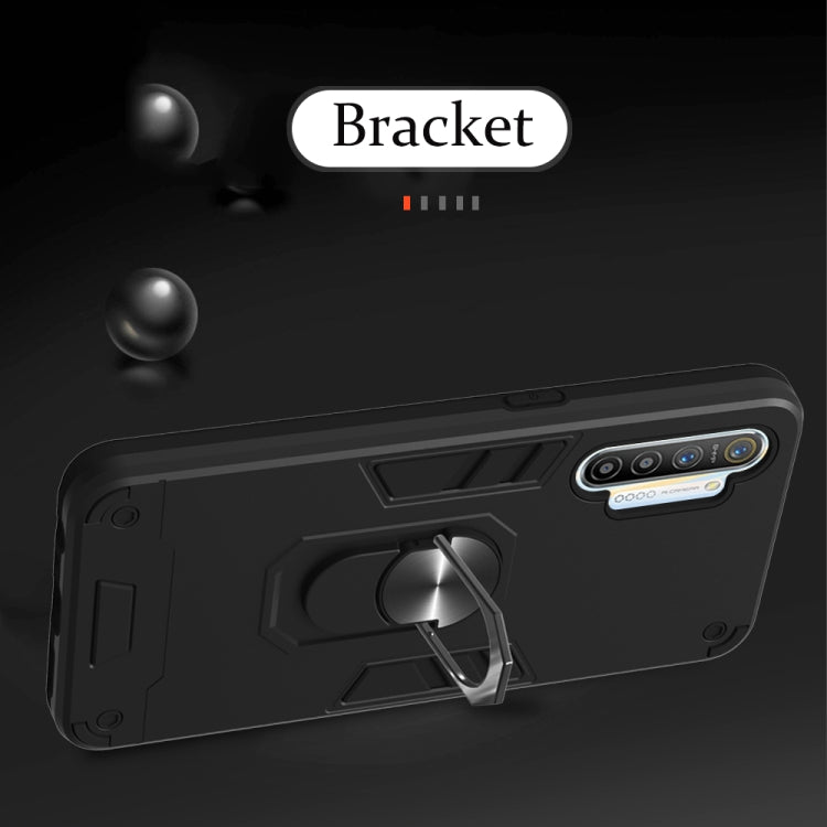 For OPPO Realme XT 2 in 1 Armour Series PC + TPU Protective Case with Ring Holder