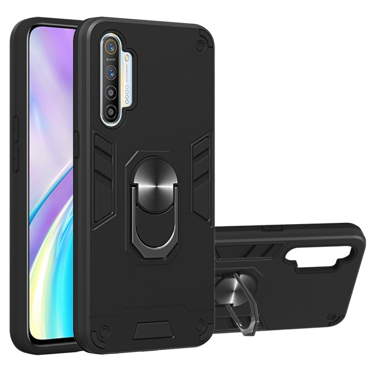 For OPPO Realme XT 2 in 1 Armour Series PC + TPU Protective Case with Ring Holder