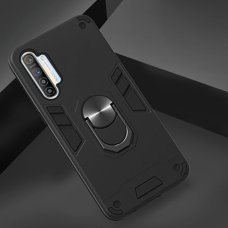For OPPO Realme XT 2 in 1 Armour Series PC + TPU Protective Case with Ring Holder