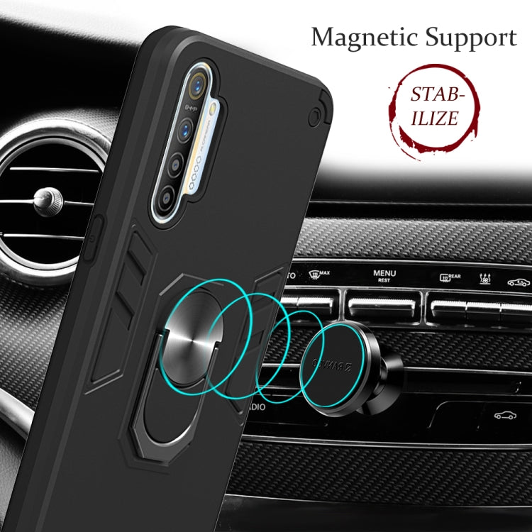 For OPPO Realme XT 2 in 1 Armour Series PC + TPU Protective Case with Ring Holder