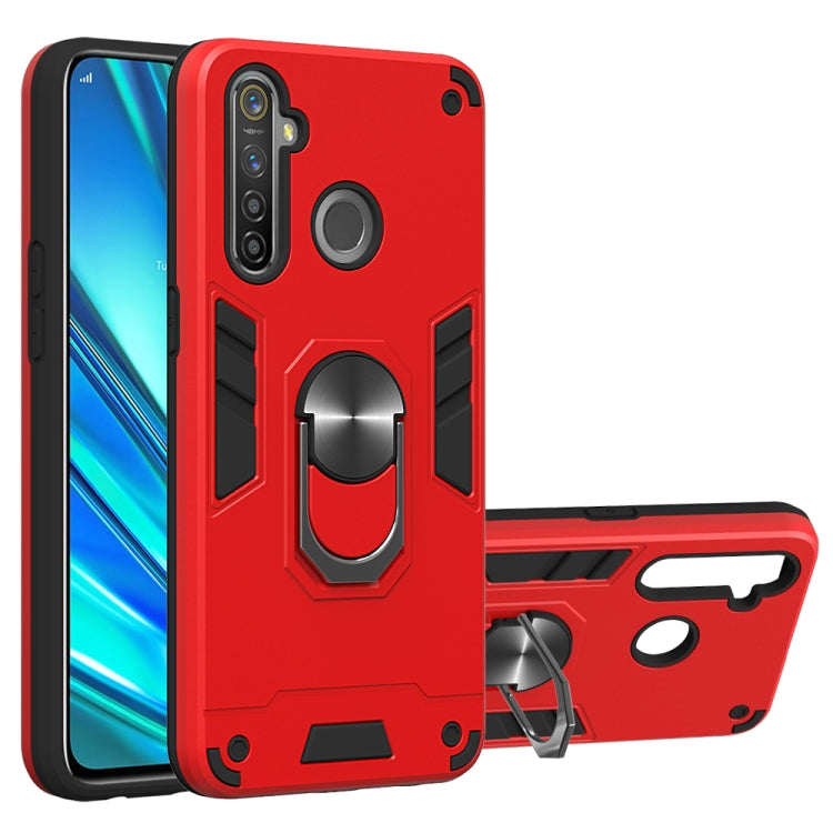 For OPPO Realme 5 Pro 2 in 1 Armour Series PC + TPU Protective Case with Ring Holder