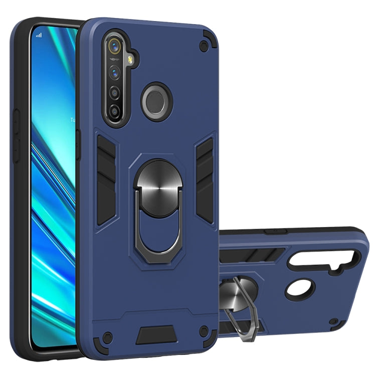 For OPPO Realme 5 Pro 2 in 1 Armour Series PC + TPU Protective Case with Ring Holder