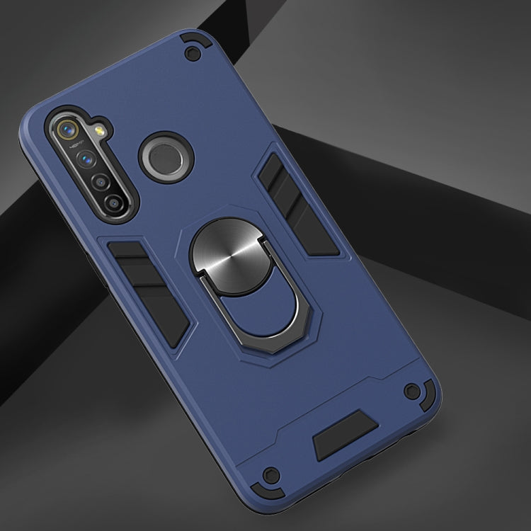For OPPO Realme 5 Pro 2 in 1 Armour Series PC + TPU Protective Case with Ring Holder