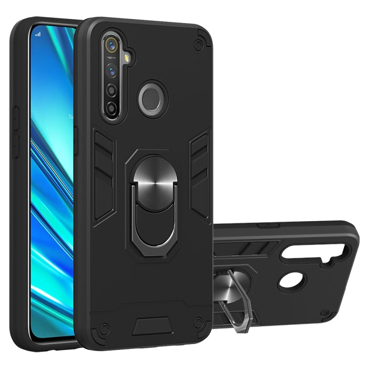 For OPPO Realme 5 Pro 2 in 1 Armour Series PC + TPU Protective Case with Ring Holder