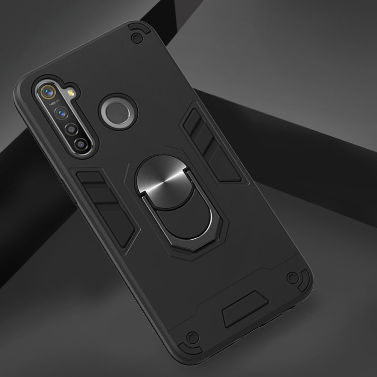 For OPPO Realme 5 Pro 2 in 1 Armour Series PC + TPU Protective Case with Ring Holder