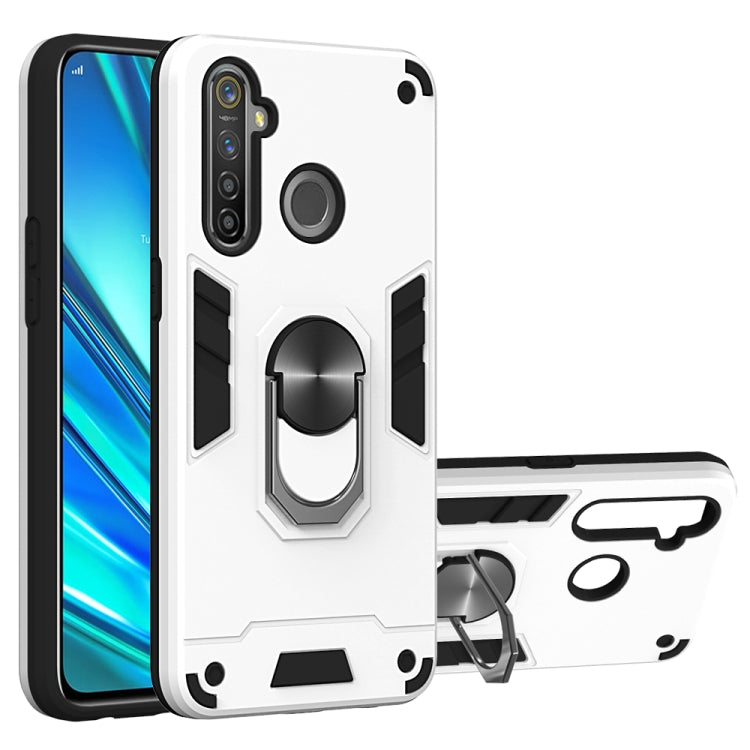 For OPPO Realme 5 Pro 2 in 1 Armour Series PC + TPU Protective Case with Ring Holder