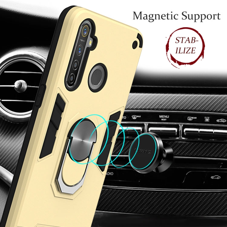 For OPPO Realme 5 Pro 2 in 1 Armour Series PC + TPU Protective Case with Ring Holder