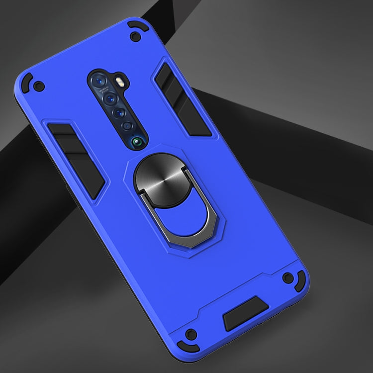 For OPPO Reno2 2 in 1 Armour Series PC + TPU Protective Case with Ring Holder