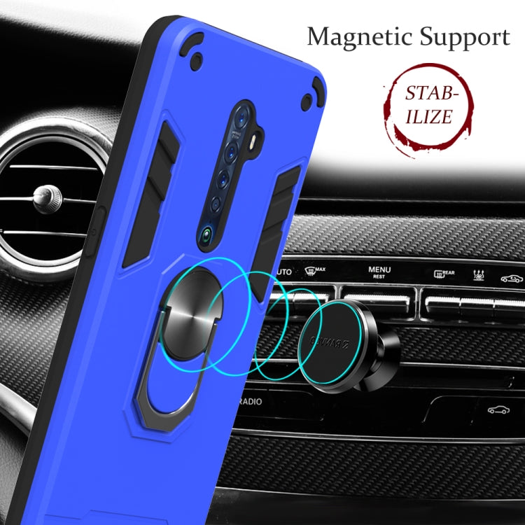 For OPPO Reno2 2 in 1 Armour Series PC + TPU Protective Case with Ring Holder