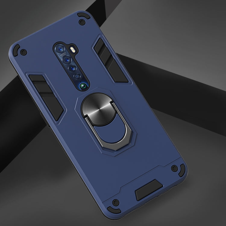 For OPPO Reno2 2 in 1 Armour Series PC + TPU Protective Case with Ring Holder