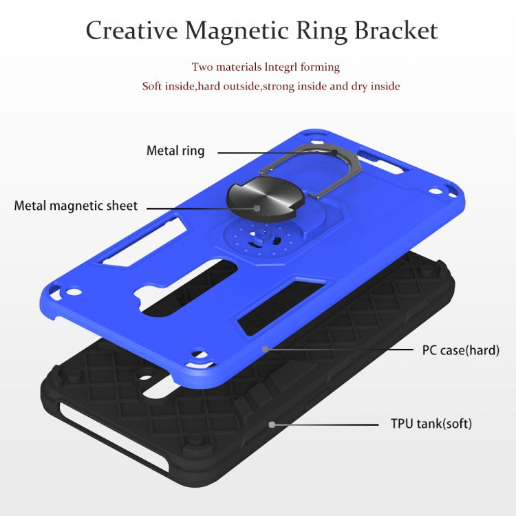 For OPPO Reno2 2 in 1 Armour Series PC + TPU Protective Case with Ring Holder