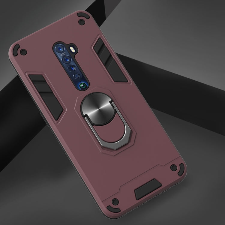For OPPO Reno2 2 in 1 Armour Series PC + TPU Protective Case with Ring Holder