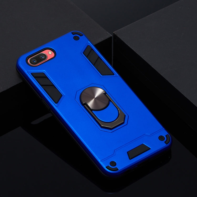 For OPPO A3s & A5 & Realme C1 2 in 1 Armour Series PC + TPU Protective Case with Ring Holder