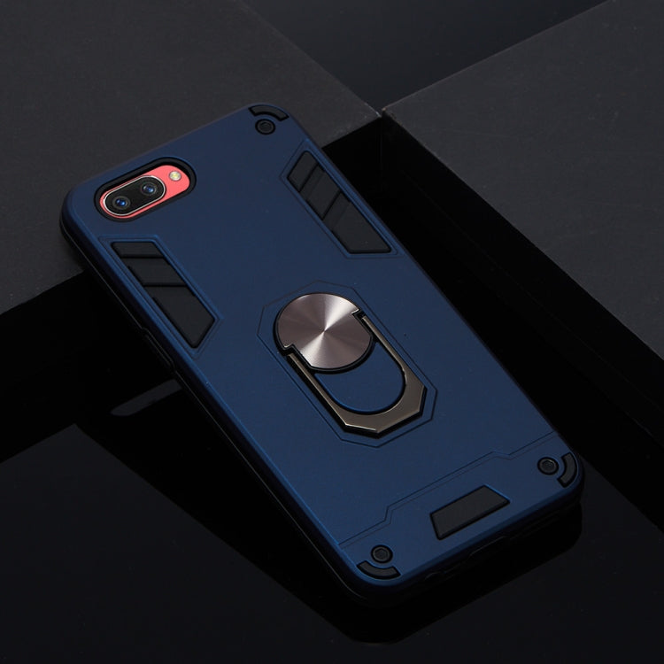 For OPPO A3s & A5 & Realme C1 2 in 1 Armour Series PC + TPU Protective Case with Ring Holder