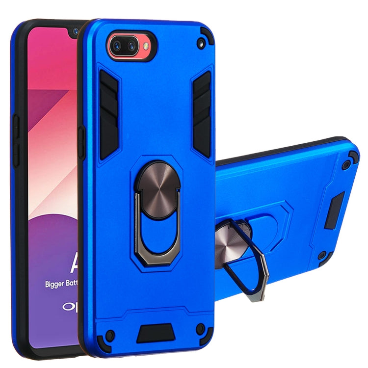 For OPPO A3s & A5 & Realme C1 2 in 1 Armour Series PC + TPU Protective Case with Ring Holder