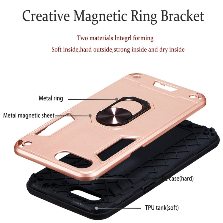 For OPPO A3s & A5 & Realme C1 2 in 1 Armour Series PC + TPU Protective Case with Ring Holder