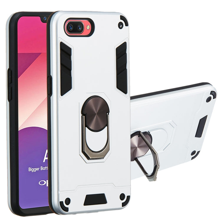 For OPPO A3s & A5 & Realme C1 2 in 1 Armour Series PC + TPU Protective Case with Ring Holder