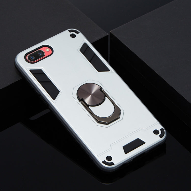 For OPPO A3s & A5 & Realme C1 2 in 1 Armour Series PC + TPU Protective Case with Ring Holder