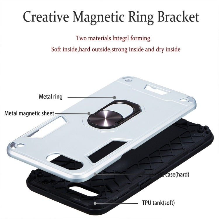 For OPPO A3s & A5 & Realme C1 2 in 1 Armour Series PC + TPU Protective Case with Ring Holder