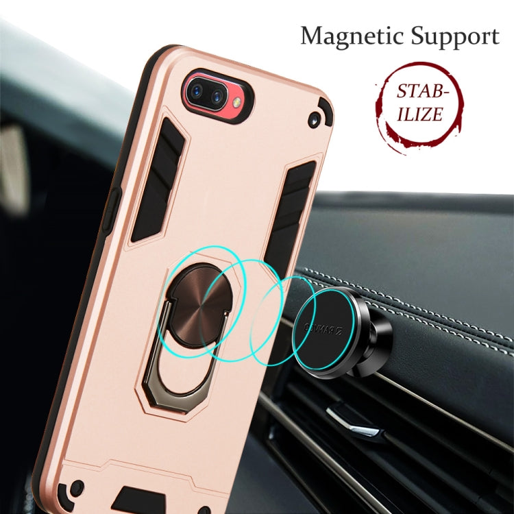 For OPPO A3s & A5 & Realme C1 2 in 1 Armour Series PC + TPU Protective Case with Ring Holder