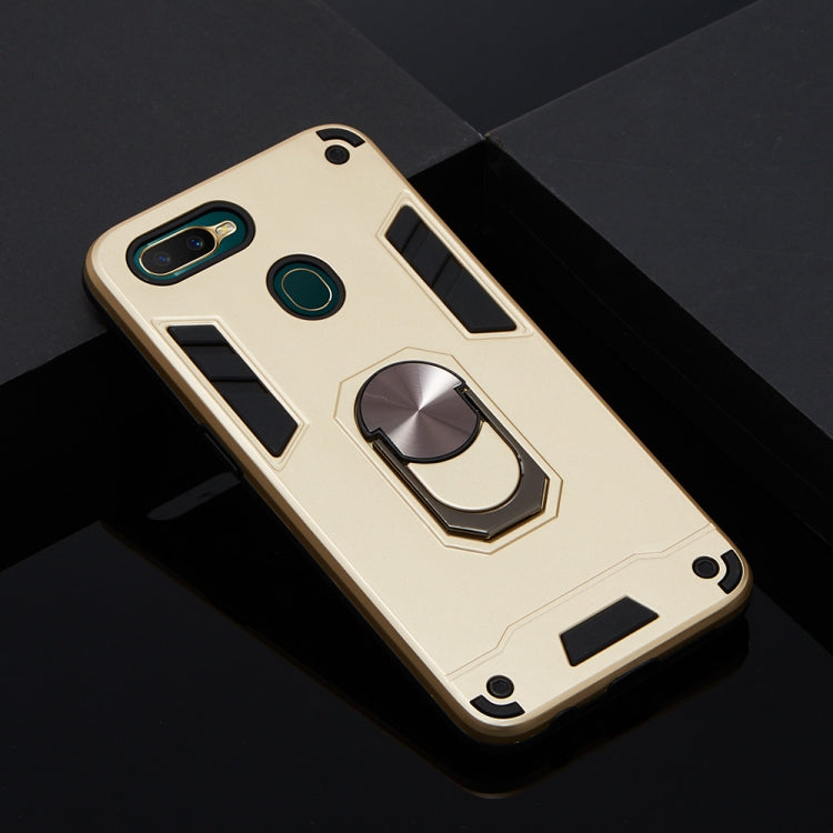 For OPPO A5s & A7 2 in 1 Armour Series PC + TPU Protective Case with Ring Holder