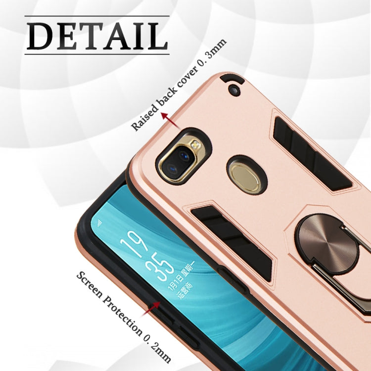 For OPPO A5s & A7 2 in 1 Armour Series PC + TPU Protective Case with Ring Holder